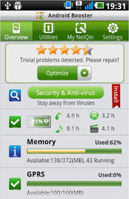 The daily app, Android Booster