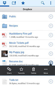 The daily app, Dropbox for Android
