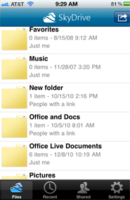Microsoft SkyDrive for iPhone