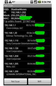 The daily app, Net Scan