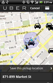 Uber taxi app