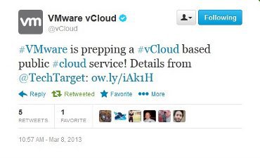 VMware Public Cloud Tweet