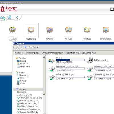 ... iomega storage manager software for windows automatically maps more